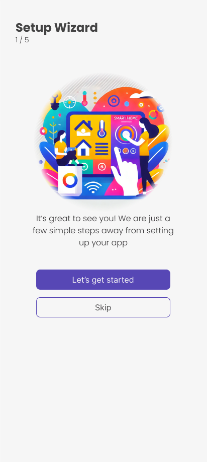 Smart Home Product and Application Showcase Image Setup Wizard