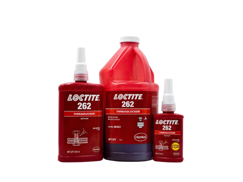 Loctite 262 Threadlocker — High-strength threadlocker designed for permanent locking of heavy-duty bolts and fasteners.