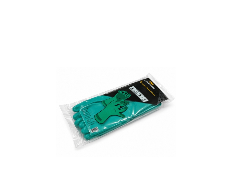 Ansell G80 Gloves Nitrile Green — Ansell G80 green nitrile gloves for heavy-duty industrial chemical and oil resistance.