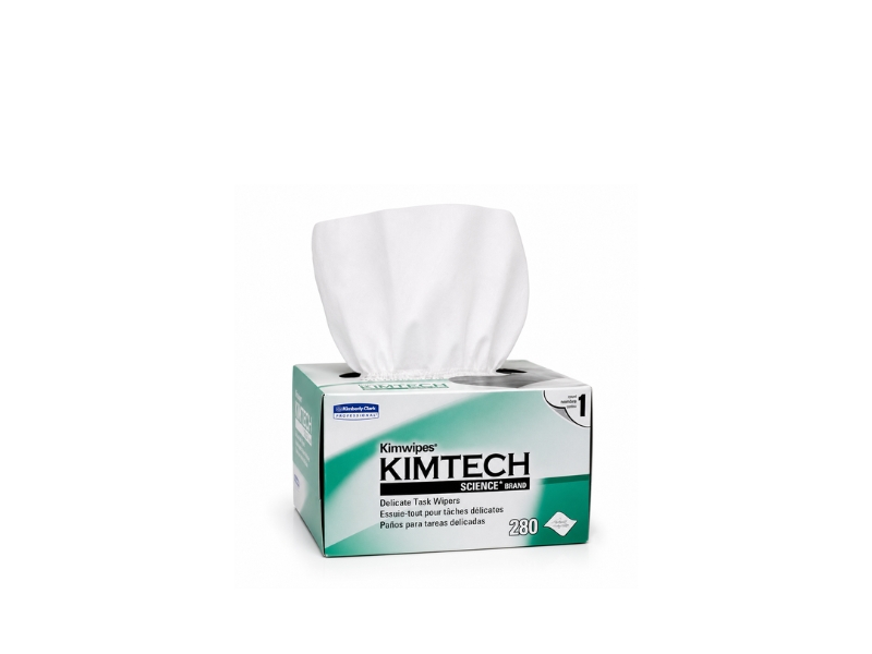 Kimtech Science Kimwipes — Soft precision wipes for sensitive cleaning in laboratory and precision equipment environments.
