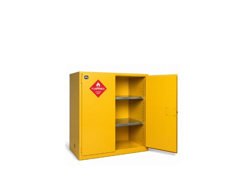 Pig Safety Cabinet — Pig safety storage cabinet for organized and compliant storage of spill materials and safety equipment.