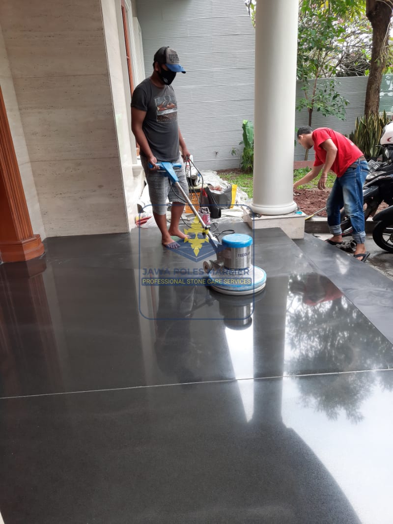 Hasil poles lantai granit jadi kilap di Jabodetabek oleh Jawa Poles Marmer