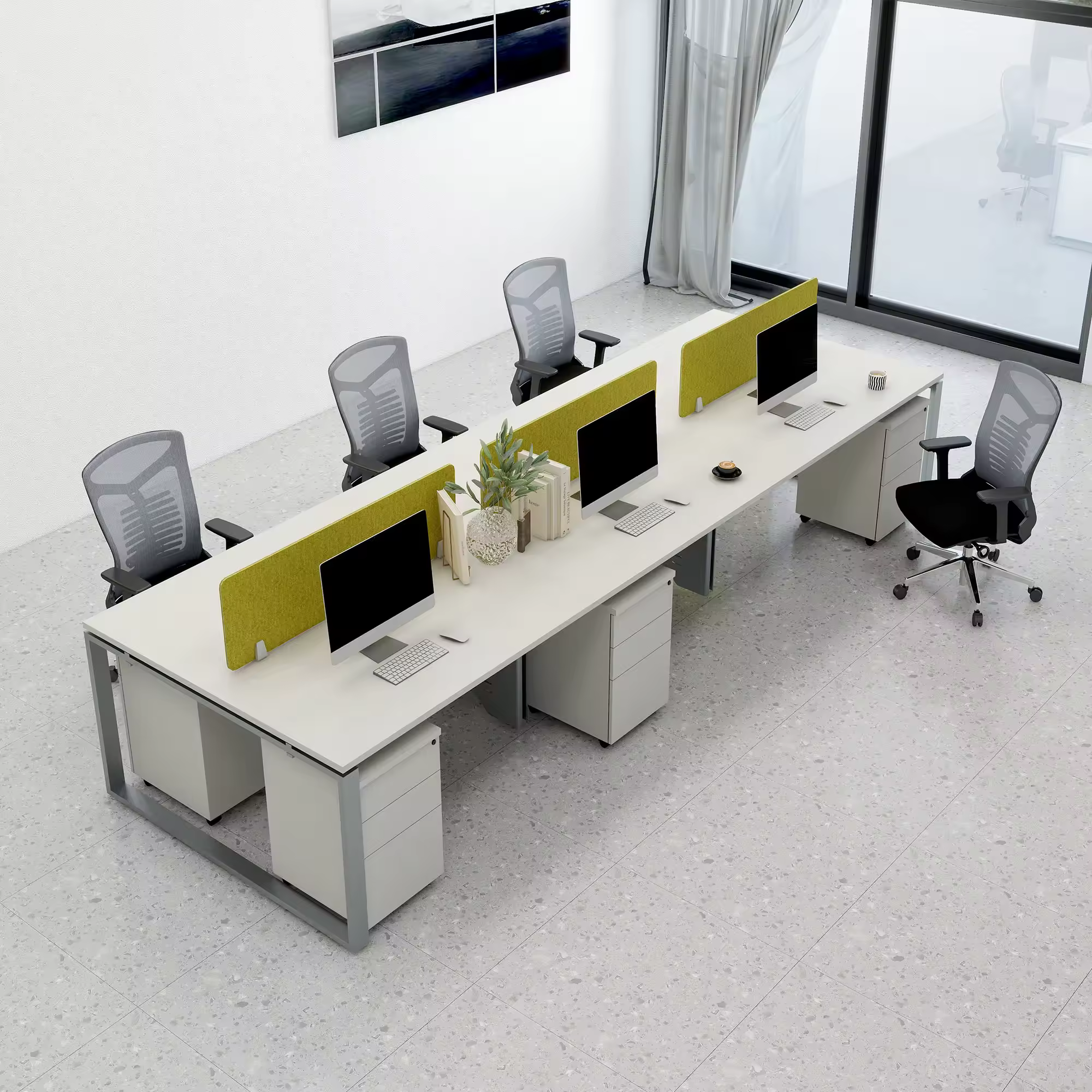 6 Seater Linear Office Workstation