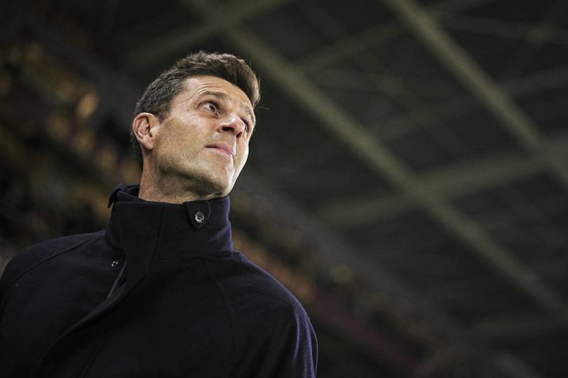 Pelatih Juventus Thiago Motta saat laga Serie A melawan Torino pada Minggu (12/1/2025) di Stadion Olimpico Grande Torino Info Main Bola Thiago Motta dan Pelatih Torino Paolo Vanoli Diusir Wasit dalam Derby della Mole