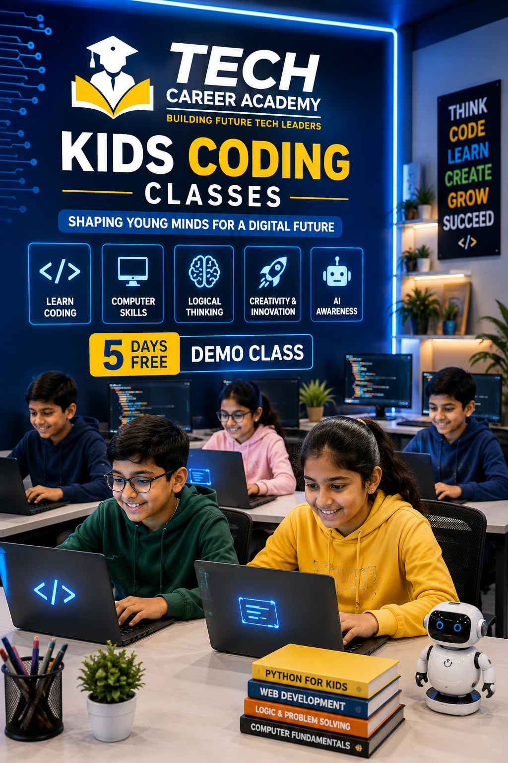 Students learning coding at Tech Career Academy