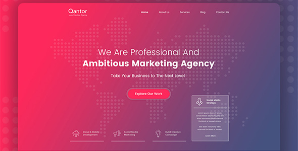Qantor - Creative Agency Office PSD Template