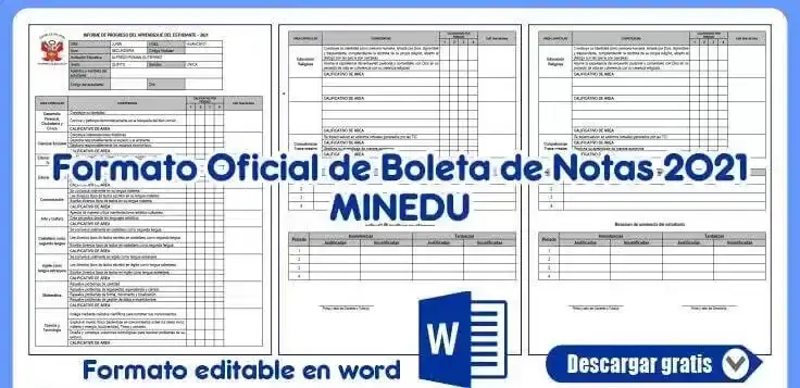 Boletas de Información 2021 Inicial, Primaria y Secundaria