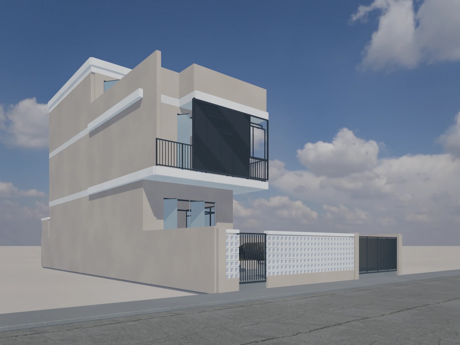 Nhà phố: phối hợp Blender và SketchUp từ mô hình đến hồ sơ không gian
