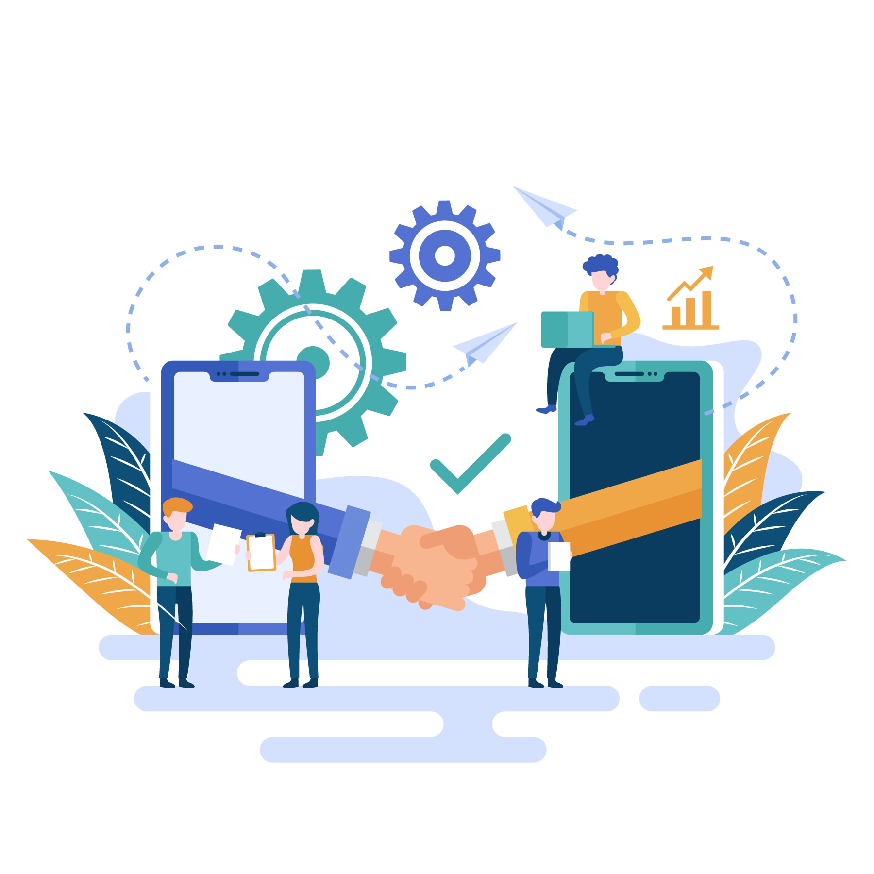 Mantra WebTech Solutions team planning website design and development project