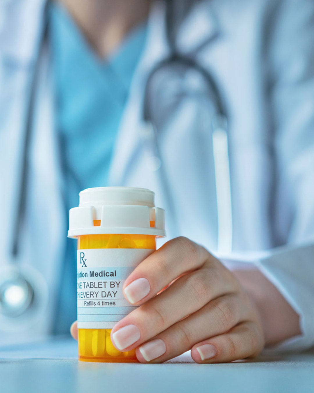 Healthcare professional with medications