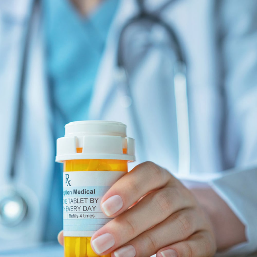 Healthcare professional with medications