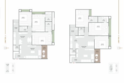 3 BHK Flat floor plan
