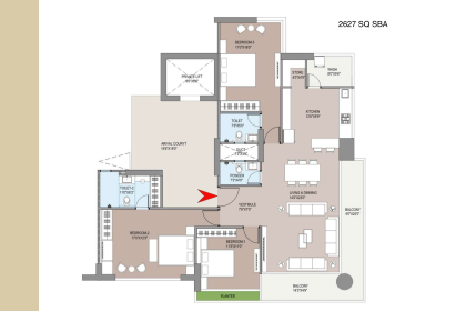 4 BHK Flat floor plan