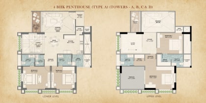 4 BHK Penthouse floor plan