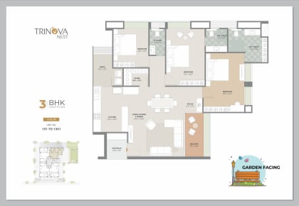 3 BHK – Type 01 floor plan