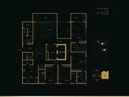 4 BHK Type A floor plan
