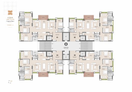 4 BHK Flat floor plan