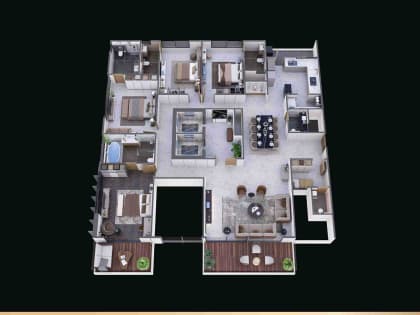4 BHK Type B floor plan