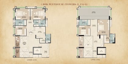 3 BHK Penthouse floor plan