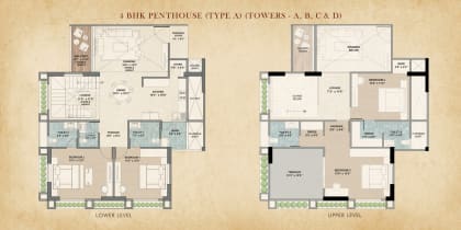 4 BHK Penthouse Type A floor plan