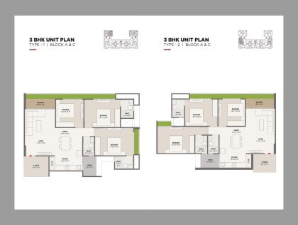3 BHK – Type 1 floor plan