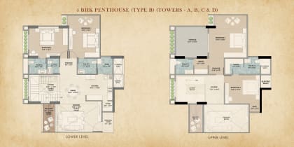 4 BHK Penthouse Type B floor plan