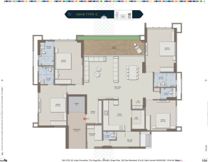 4 BHK TYPE-C floor plan