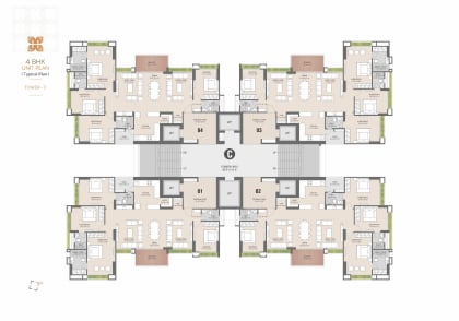 4 BHK Flat floor plan