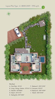 2 BHK Type A – 1,755 sq.ft floor plan