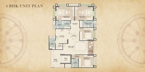 4 BHK floor plan