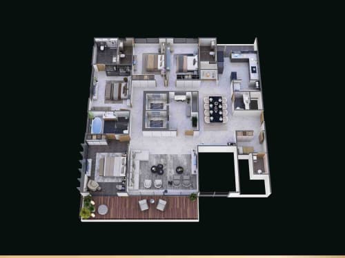 4 BHK Type A floor plan