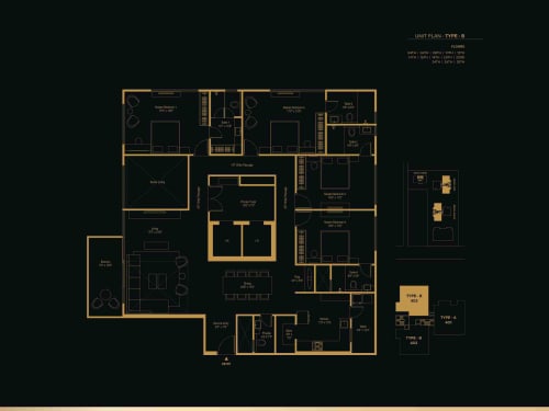 4 BHK Type B floor plan