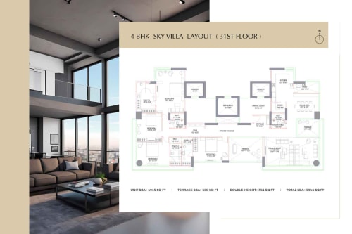 3 BHK Skyvilla floor plan