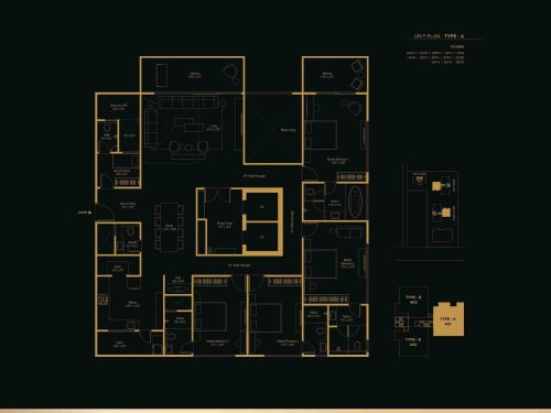 4 BHK Type A floor plan