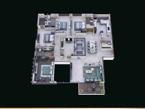 4 BHK Type C floor plan