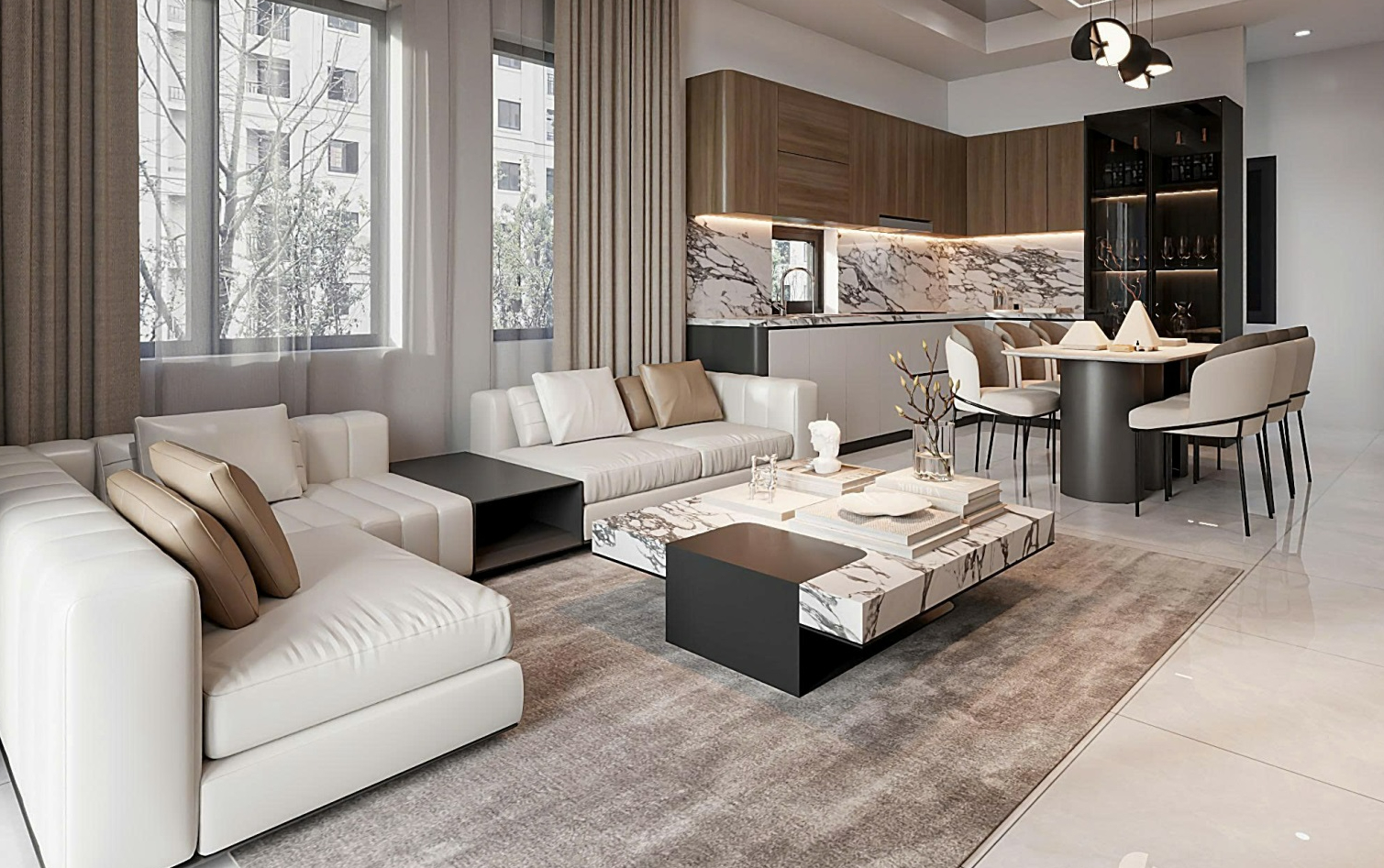 Tăng tính kết nối với không gian phòng khách mở- Ảnh 1. Tăng tính kết nối với không gian phòng khách mở- Ảnh 1.