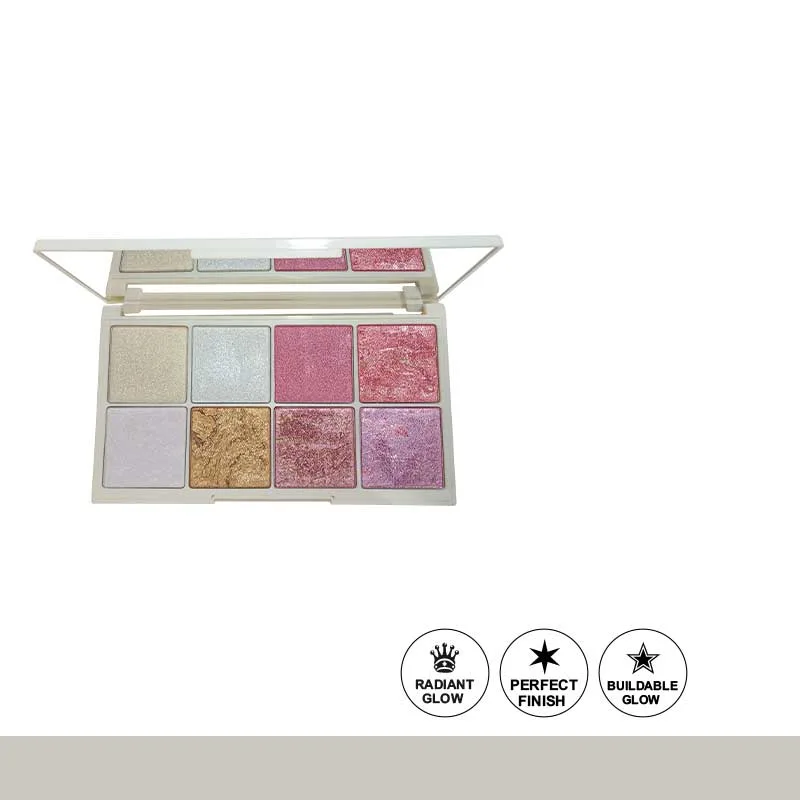 Glamorous Face 8 Colour Teracotta Blush & Shimmer Highlighter Kit (2 Groups) — view 3