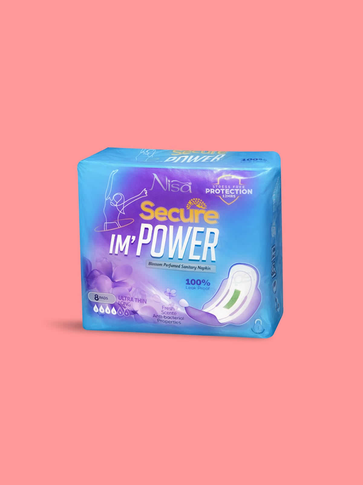 Long Ultra Thin Secure Pads 8 Pcs — view 2