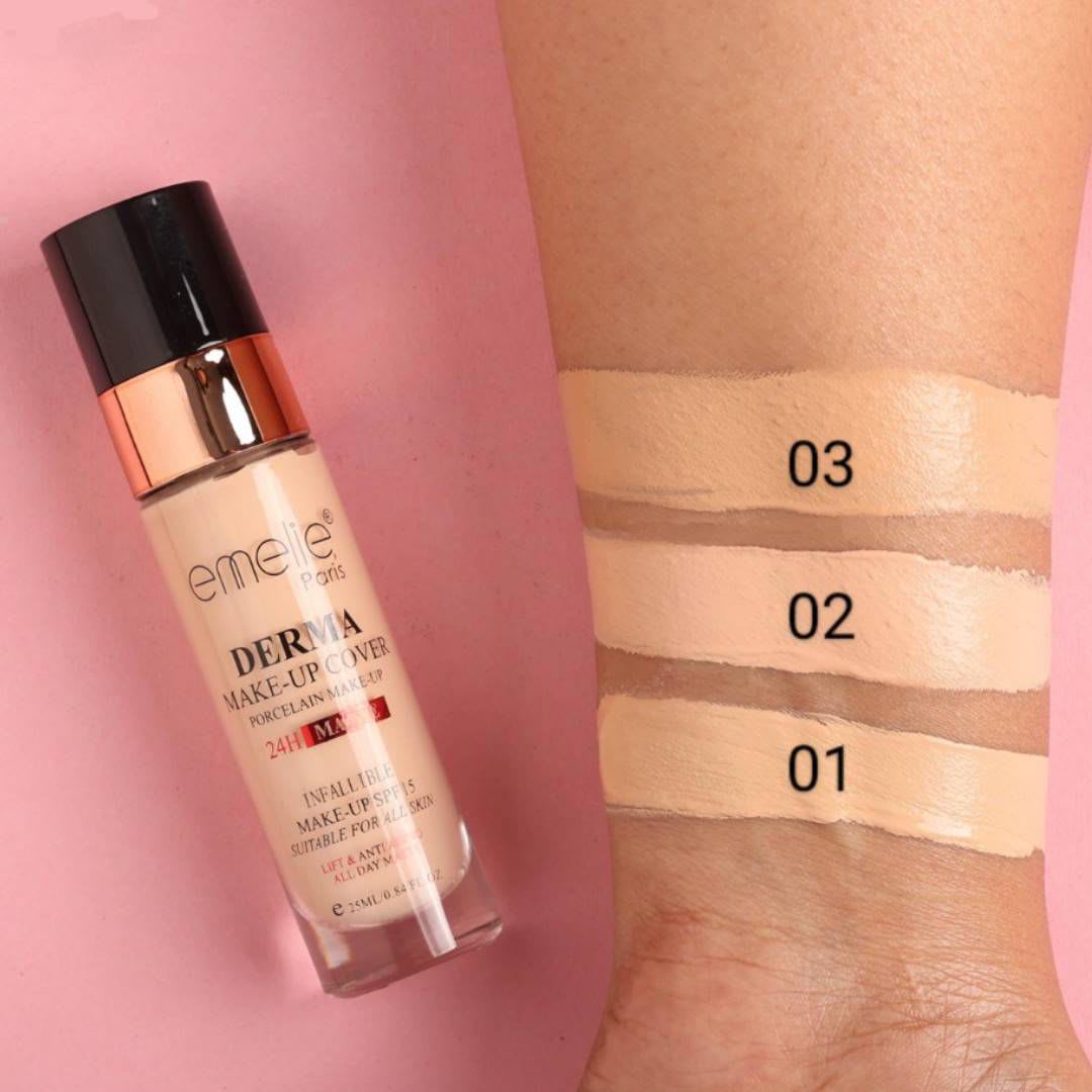 emelie Derma Foundation Full Coverage 1 &  2 SHADE available — view 3