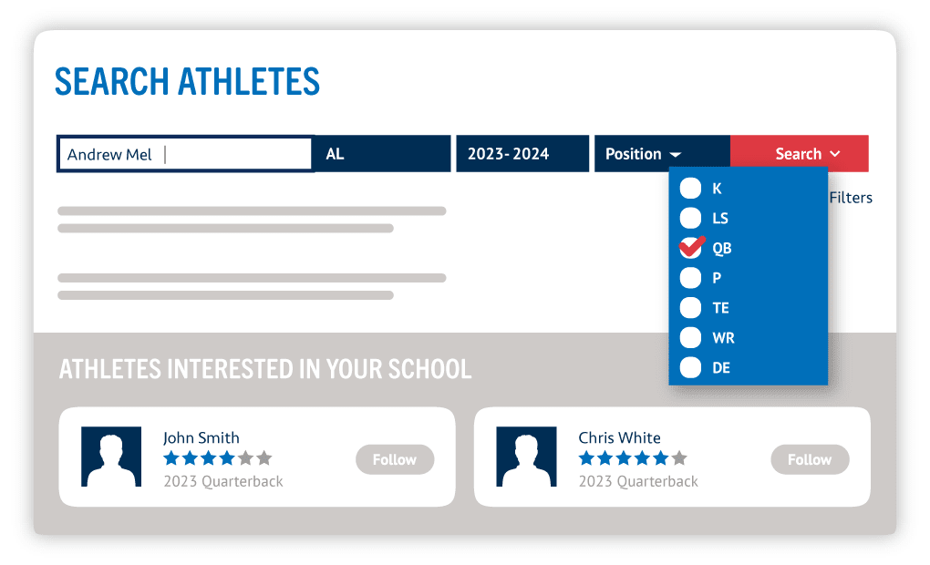 ncsa coach qualified athlete search