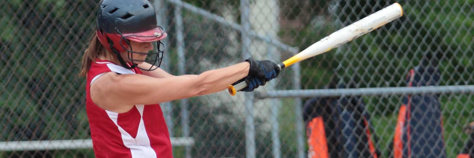 Softball player at bat