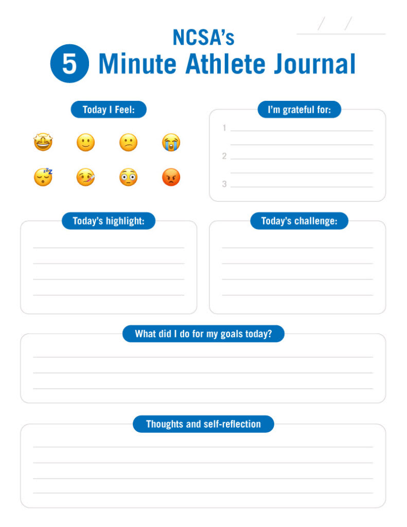 Download NCSA's 5 minute athlete journal