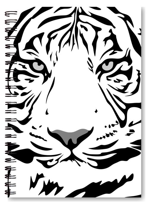 White Tiger Face Tattoo - A5 Notebook - Frankly Wearing White Tiger Face Tattoo - A5 Notebook - Frankly Wearing