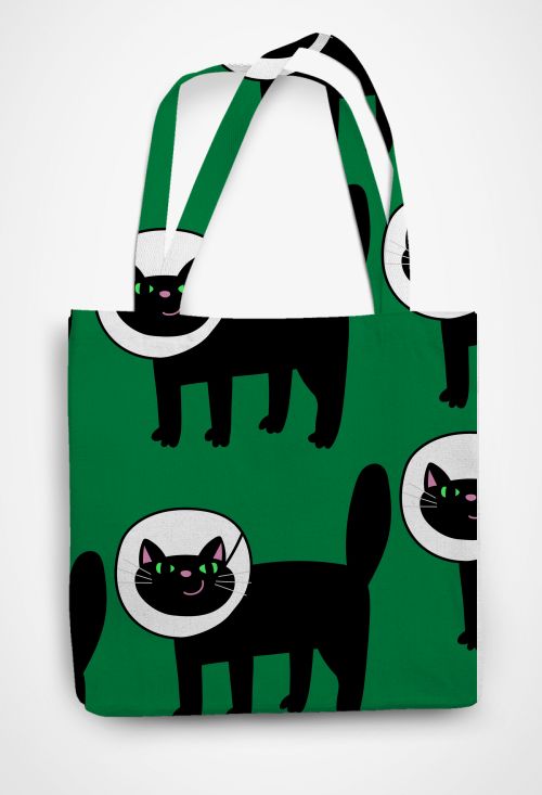 Cat in a cone Patterned Tote Bag