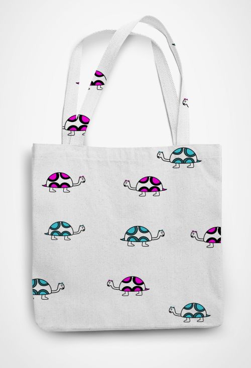 Cute Tortoise Tote Bag Patterned Tote Bag