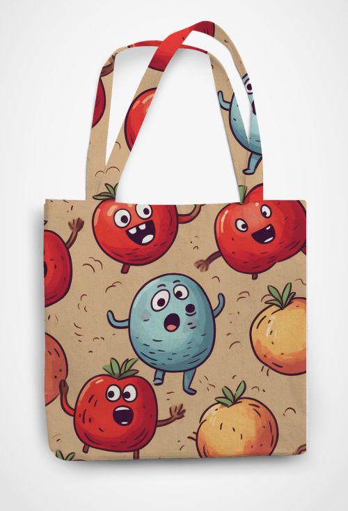 Funny Vegetable Bag Patterned Tote Bag