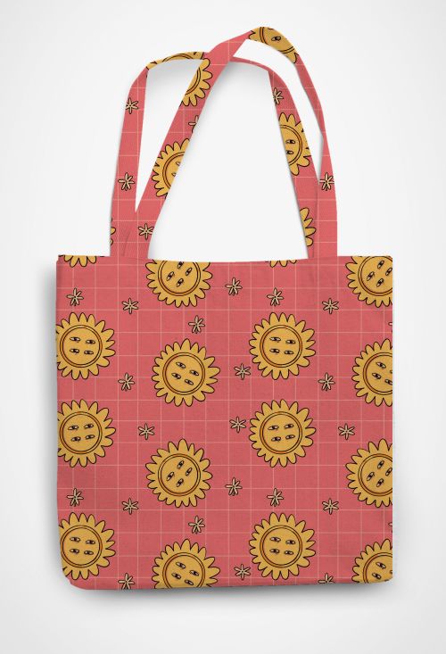 Sun flowerprinted Patterned Tote Bag