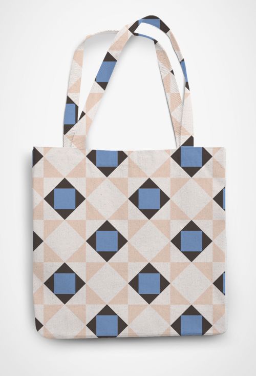 Peach Parade Patterned Tote Bag