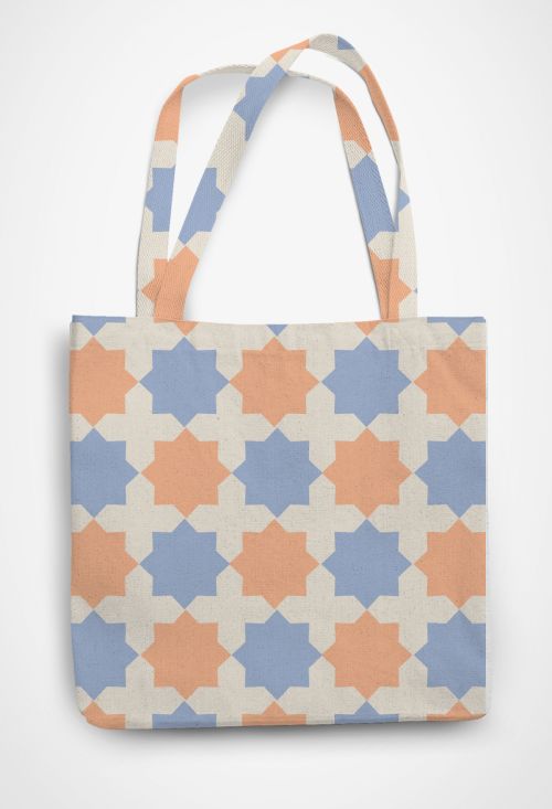 Marrakech Peach Fuzz Patterned Tote Bag