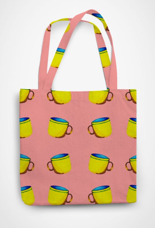 Cups of Water Patterned Tote Bag
